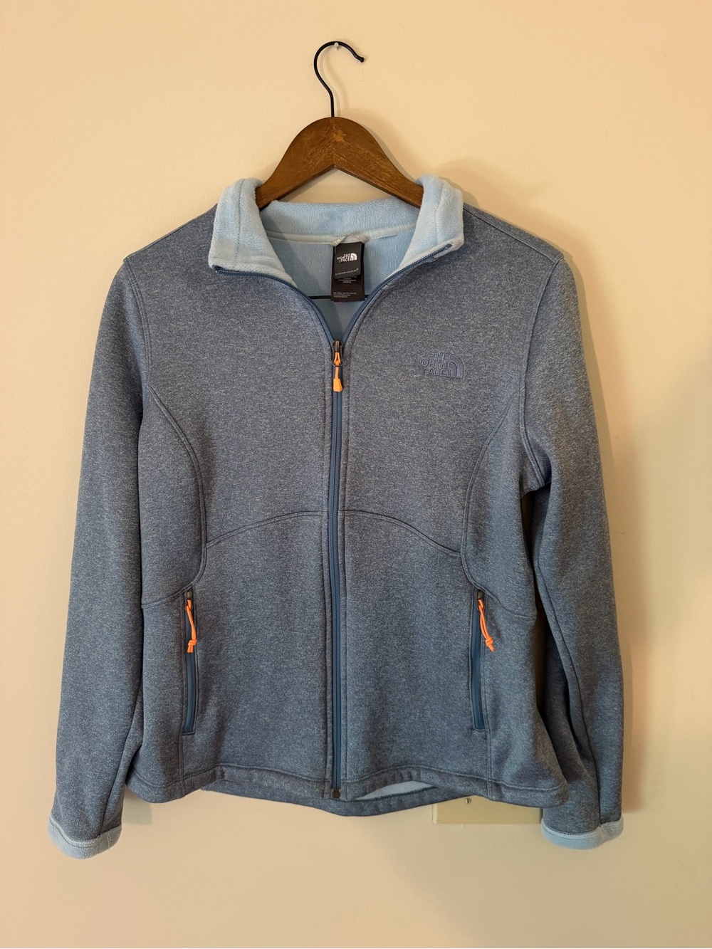 The North Face Women's Heather Blue Full-Zip Fleece Jacket, Size Large